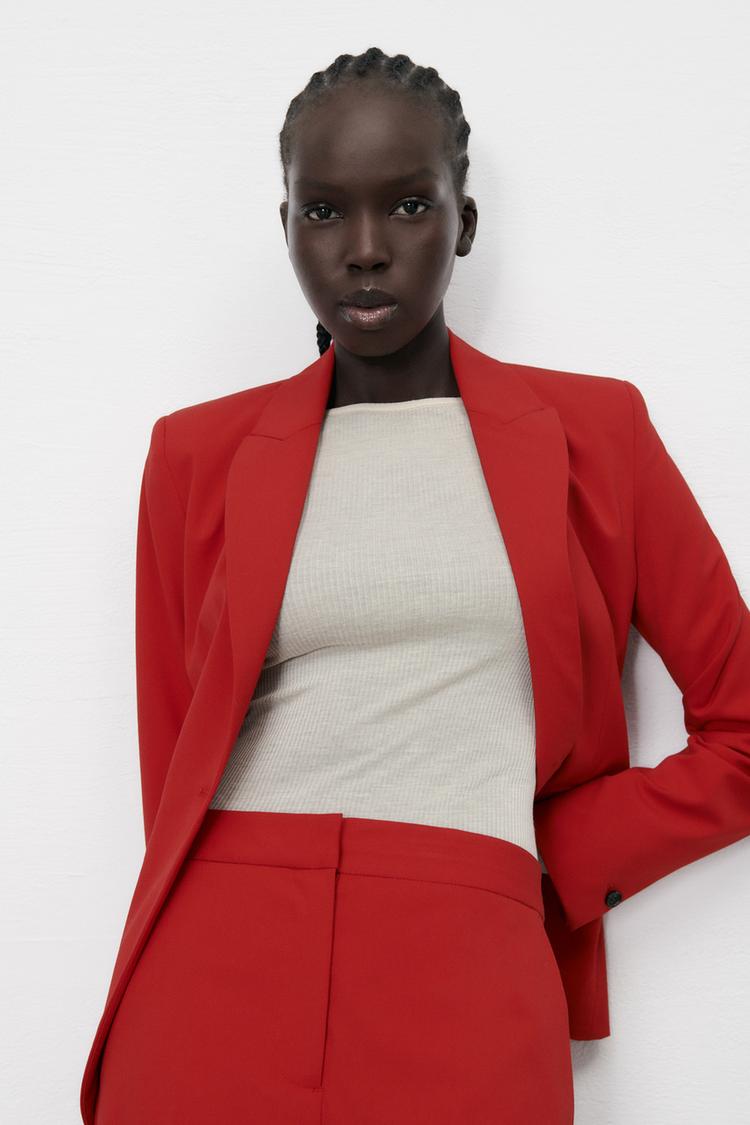 BASIC BLAZER Red ZARA United Kingdom